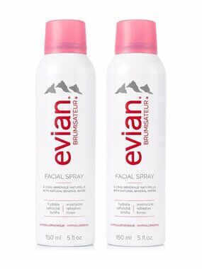 Evian Facial Spray Natural Mineral Water 150ml 5 fl oz Set of 2